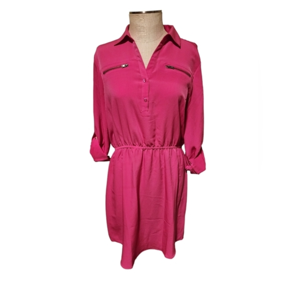 Attention Women's Hot Pink Lightweight‎ Elastic Waist Dress Size Large